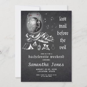Gothic Full Moon Skeletons Last Trail Bachelorette Invitation