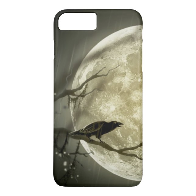 Gothic Full Moon with a Raven in a Tree Case-Mate iPhone Case (Back)