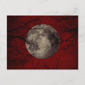 Gothic Full Moon with Haunting Trees Postcard