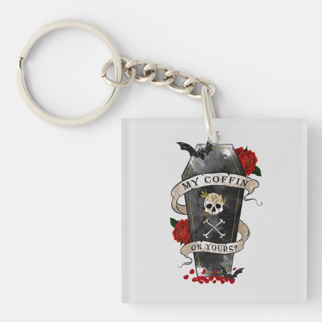 Gothic Funny Coffin Keychain (Front)