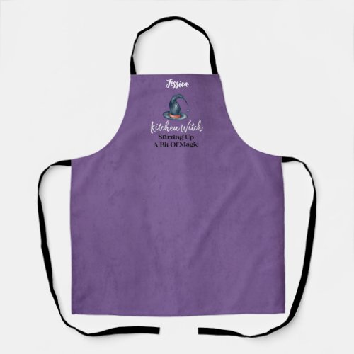 Gothic Funny Cute Kitchen Witch Halloween Apron