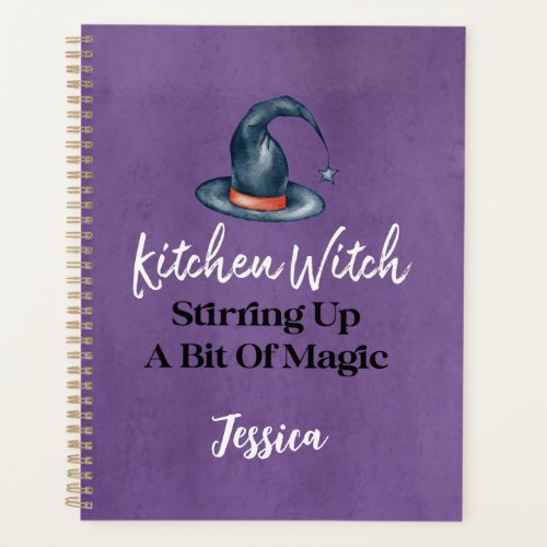 Gothic Funny Cute Kitchen Witch Halloween Recipe Planner
