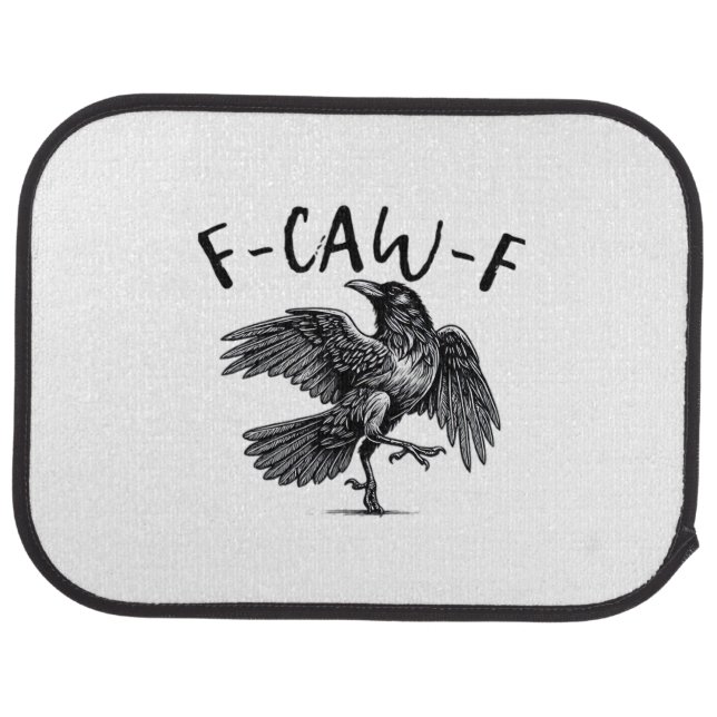 Gothic Funny F Caw F Crow Aesthetic Casual Look Car Floor Mat (Rear)