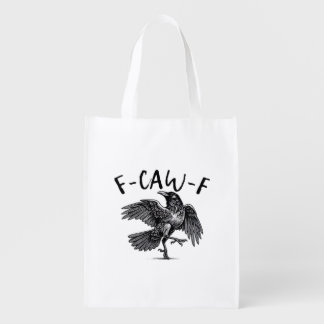 Gothic Funny F Caw F Crow Aesthetic Casual Look Grocery Bag