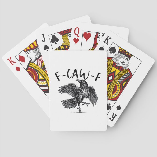 Gothic Funny F Caw F Crow Aesthetic Casual Look Poker Cards (Back)