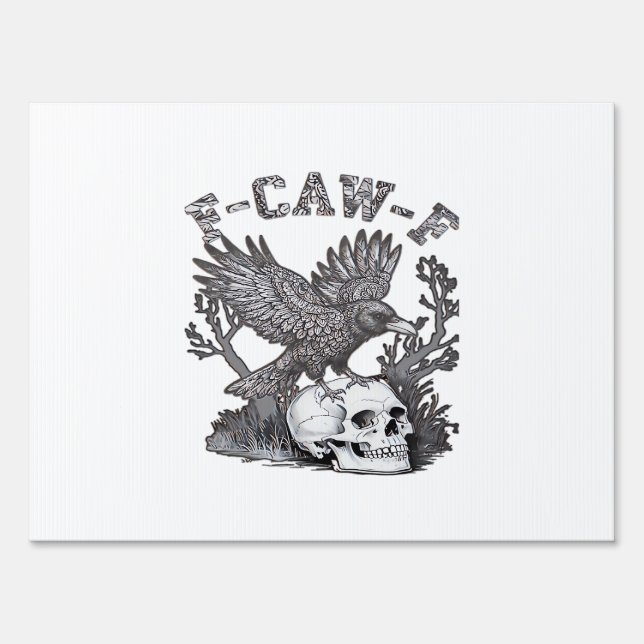 Gothic Funny F-Caw-F Humor Crow Essential Retro St Sign (Front)