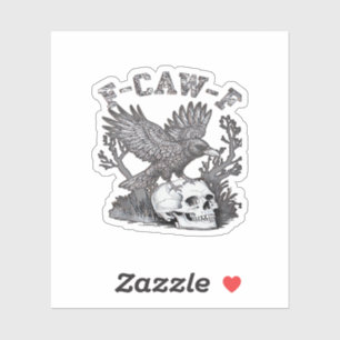 Gothic Funny F-Caw-F Humor Crow Essential Retro St Sticker