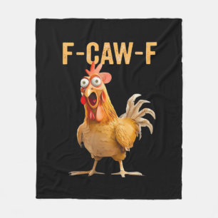 Gothic Funny Humor Crow F-Caw-F Fleece Blanket