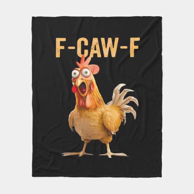 Gothic Funny Humor Crow F-Caw-F Fleece Blanket (Front)