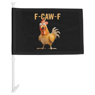 Gothic Funny Humor Crow F Caw F Style Car Flag