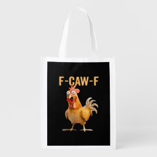 Gothic Funny Humor Crow F Caw F Style Grocery Bag