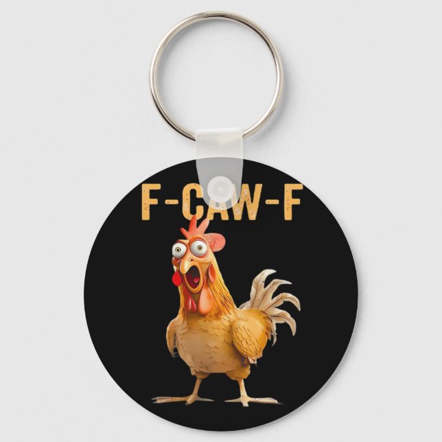 Gothic Funny Humor Crow F Caw F Style Keychain (Front)