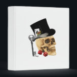 Gothic gambler skull tattoo design binder<br><div class="desc">Fun Gothic wedding groom gambling man skull with dice and ace of spades cards design, easily change the background color from a range of over 200 different background colors easily add your own text to make a unique gothic, steampunk, rock, gambling, tattoo or biker, rockabilly style product. Or visit theLEATHER_AND_LACE...</div>