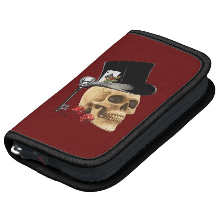 Gothic gambler skull tattoo design organizer