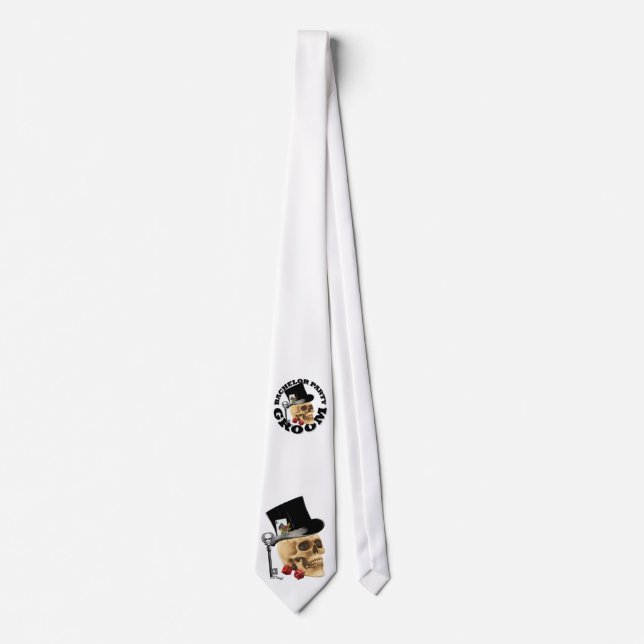Gothic gambling  skull grooms bachelor wedding neck tie (Front)