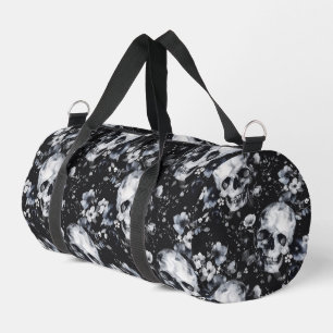 Gothic Garden Skulls and Floral Goth Summer Duffle Bag