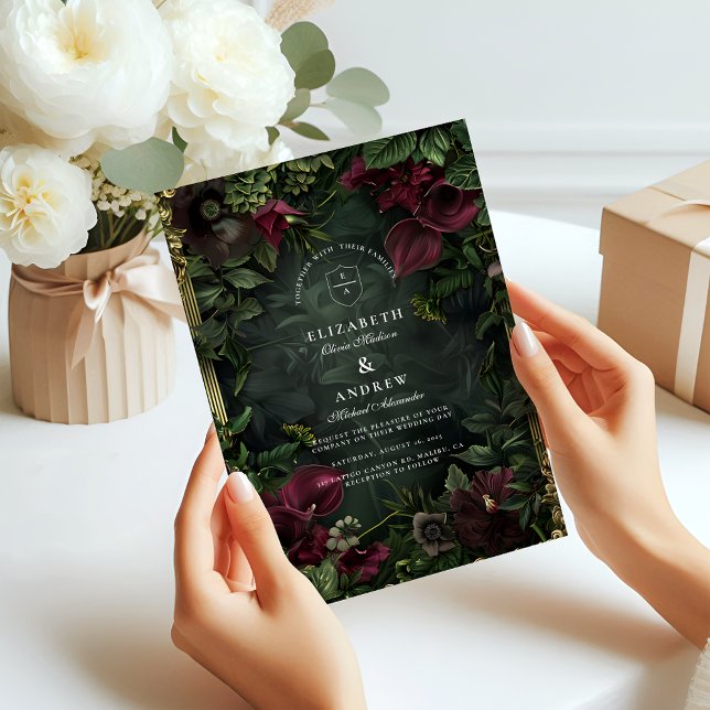 Gothic Garden Wedding Romance Invitation (Creator Uploaded)