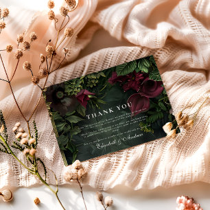 Gothic Garden Wedding Romance Thank You Card