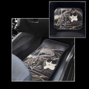 Gothic Gargoyle Cat Dark Fantasy Castle Car Floor Mat