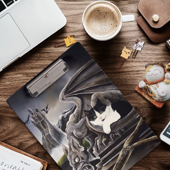 Gothic Gargoyle Cat Dark Fantasy Castle Clipboard (Creator Uploaded)