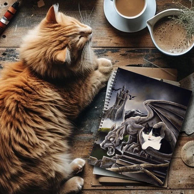 Gothic Gargoyle Cat Dark Fantasy Castle Notebook (Creator Uploaded)