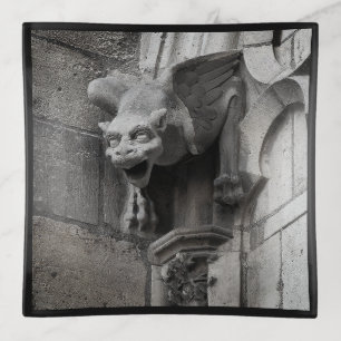 Gothic Gargoyle Handcrafted Glass Trinket Tray