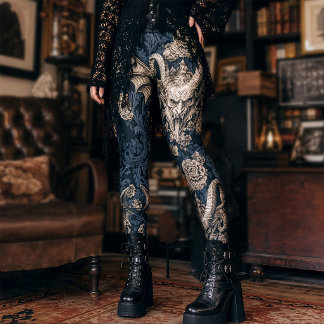 Gothic Gargoyle Horned Demon Baroque Devil Leggings