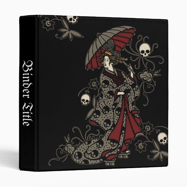 Gothic Geisha 3 Ring Binder (Front/Spine)