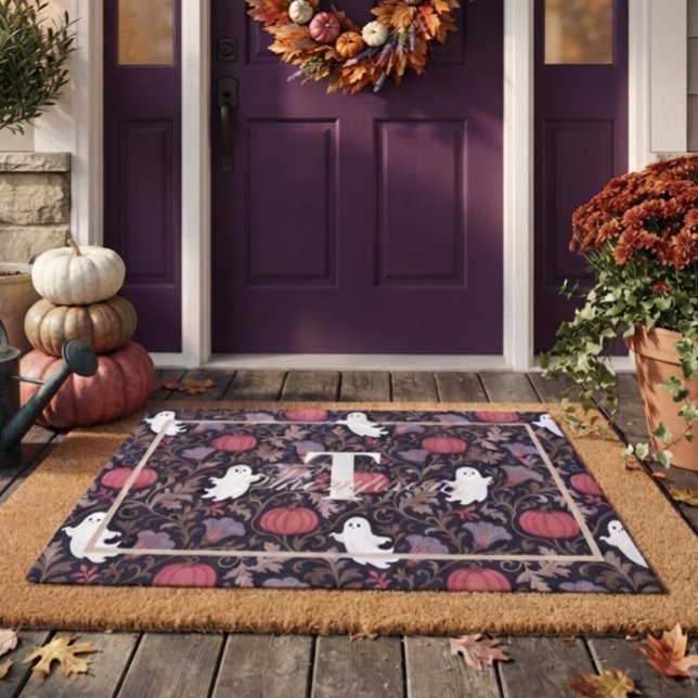Gothic Ghost Fall Monogram Doormat (Creator Uploaded)
