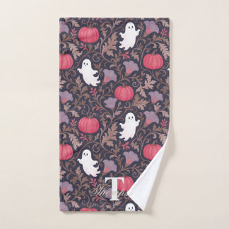 Gothic Ghost Fall Monogram Hand Towel