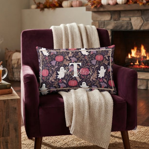 Gothic Ghost Fall Monogram Lumbar Pillow
