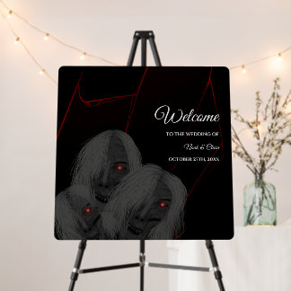 Gothic Ghosts Black White - Dark Moody Halloween  Foam Board