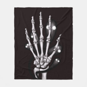 Gothic ghosts skeleton hand fleece blanket