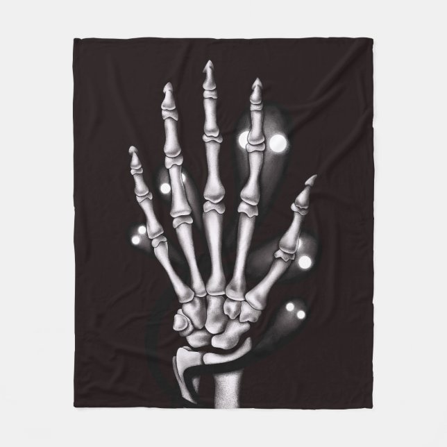 Gothic ghosts skeleton hand fleece blanket (Front)