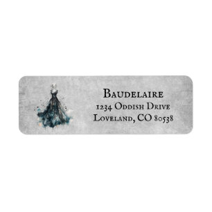 Gothic Girl Birthday Label