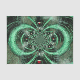 Gothic Girl Black Green Forest Abstract Surreal Tissue Paper