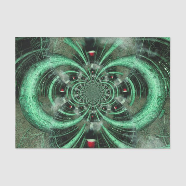 Gothic Girl Black Green Forest Abstract Surreal Tissue Paper (Front)