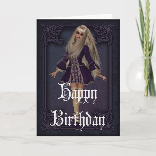 Gothic Girl Design 3 Happy Birthday Card