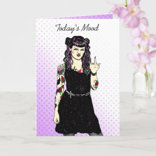 Gothic Girl Flipping the Bird, Todays Mood Card