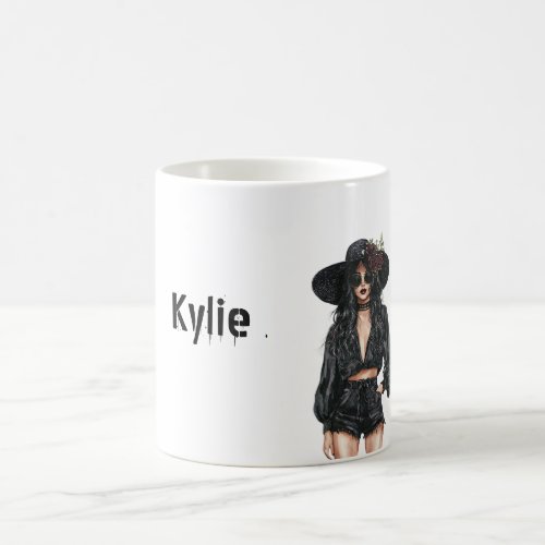 Gothic Girl Hat Shorts Personalized Coffee Mug
