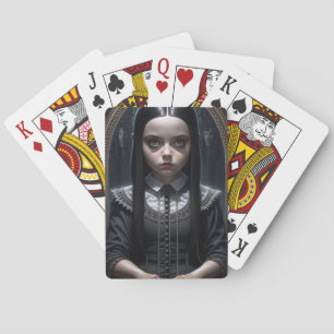 Gothic Girl Haunting Ai Art Halloween Poker Cards