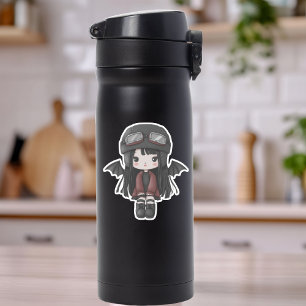Gothic Girl Pilot Wings Cutie Personalized Anime Sticker