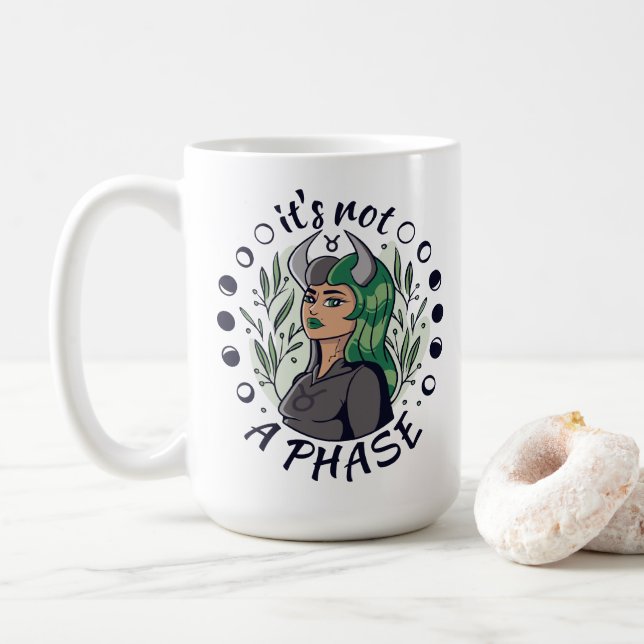 Gothic Girl Quote Art Coffee Mug (With Donut)