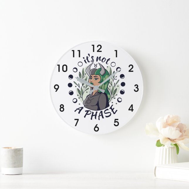 Gothic Girl Quote Art Large Clock (Home)