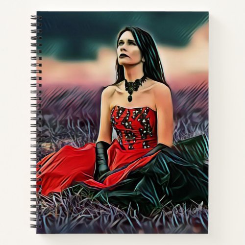 Gothic Girl Sitting Customisable Notebook