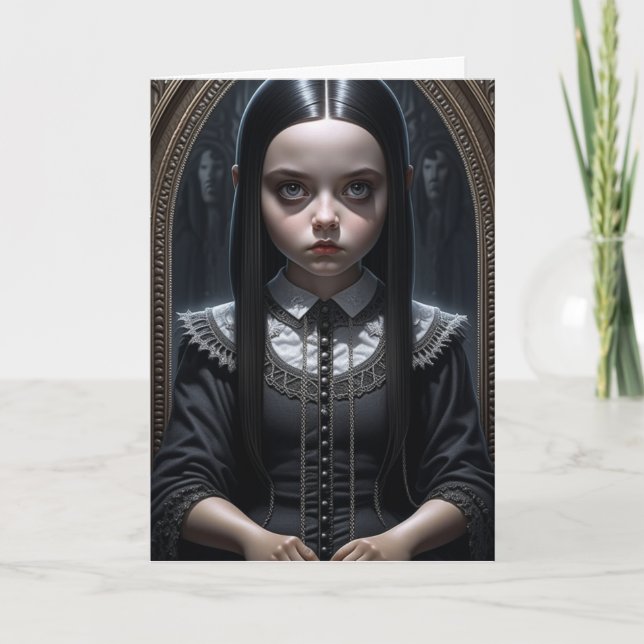 Gothic Girl Spooky Haunting Halloween Card (Front)