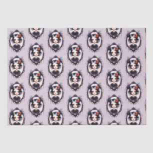 Gothic Girl Victorian Mirror Gray Halloween Tissue Paper