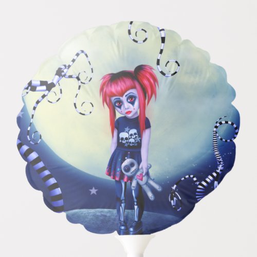 Gothic girl voodoo doll and creepy vines balloon