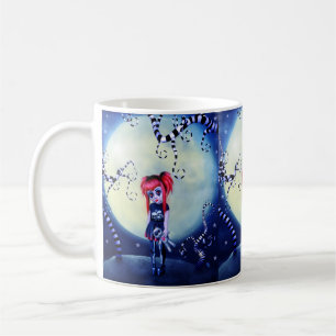 Gothic girl voodoo doll and creepy vines coffee mug