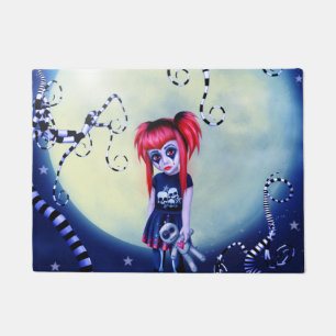 Gothic girl voodoo doll and creepy vines doormat